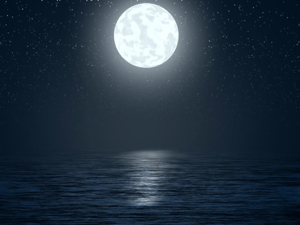 Full moon over the sea