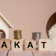 Zakat,Word,Coin,Stacked,,Rice,Grain,In,Bowl,And,Mini
